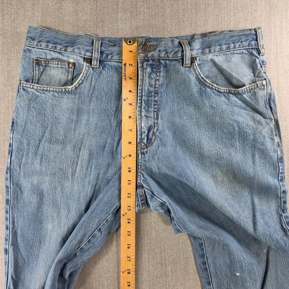 Talbots Jeans Mens 36x32 Blue Light Wash Straight Leg Denim‎ Casual G01-1405